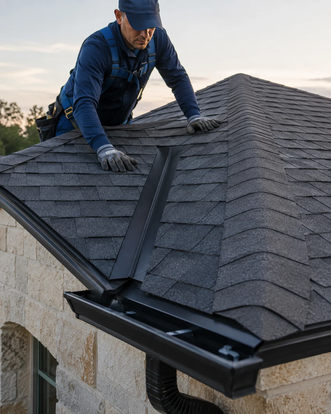 Shingle roof project shown on New View Roofing's official Instagram